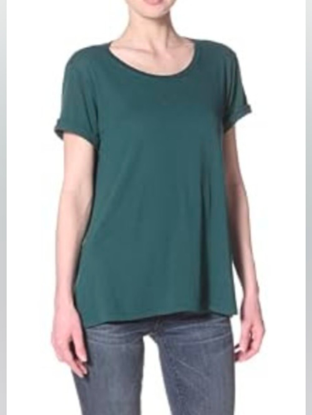TEXTILE Elizabeth and James | Women's Long Fairfax Tee Shirt | Forrest Green | S